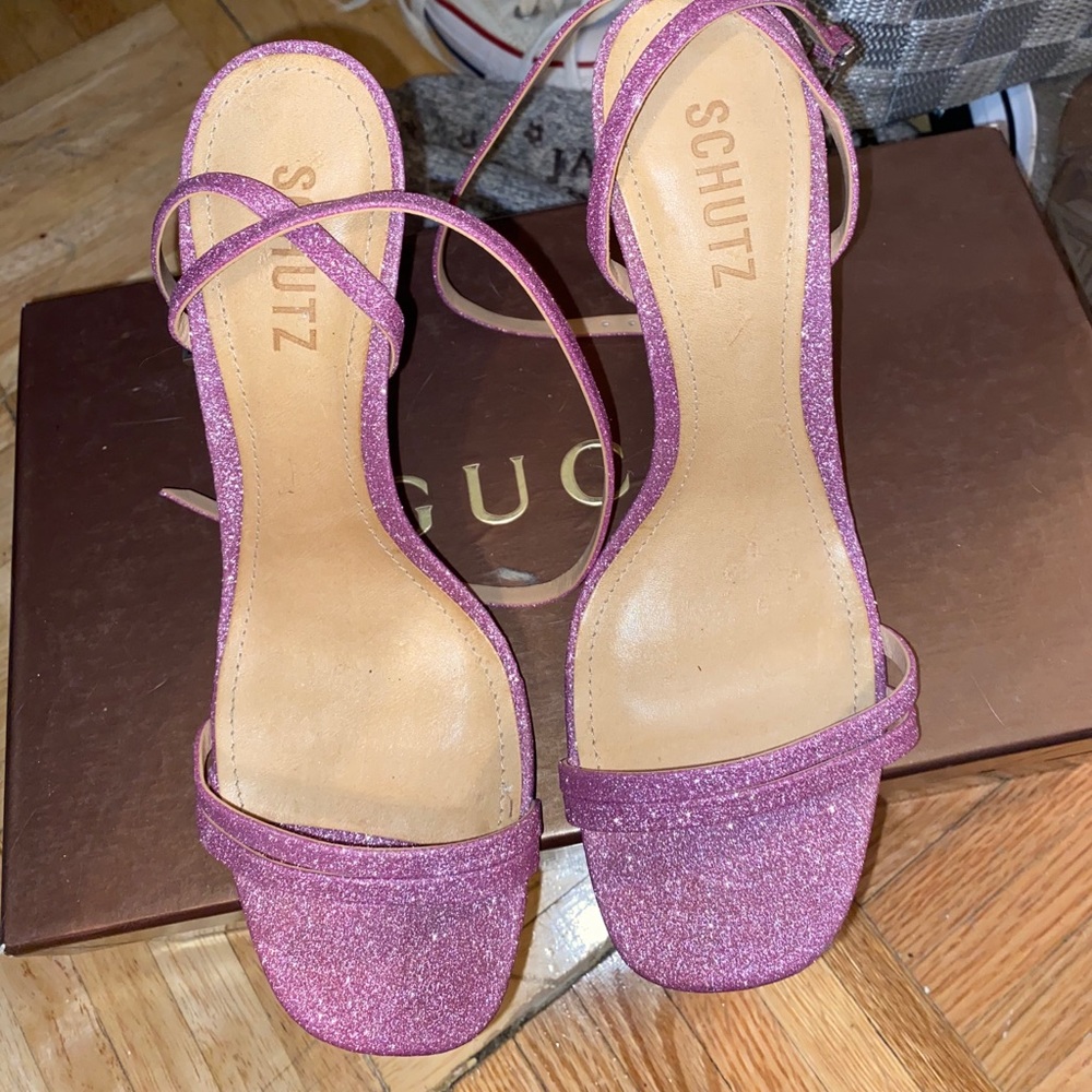 Schutz ALTINA HEEL Light Pink Glitter